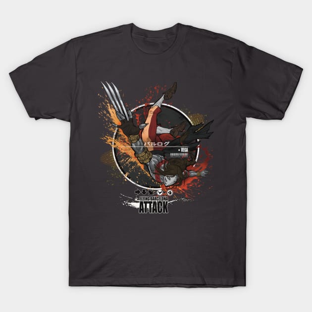 VEGA: FLYING BARCELONA ATTACK - RED/BLACK T-Shirt by JF Penworks